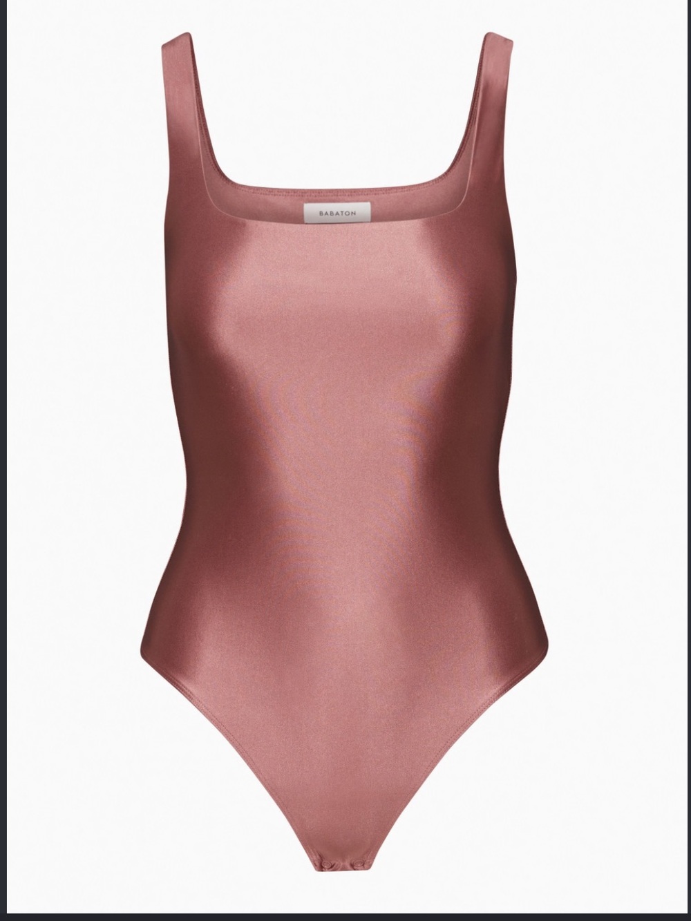 Babaton Satinette Squareneck Bodysuit — Rose Mauve
